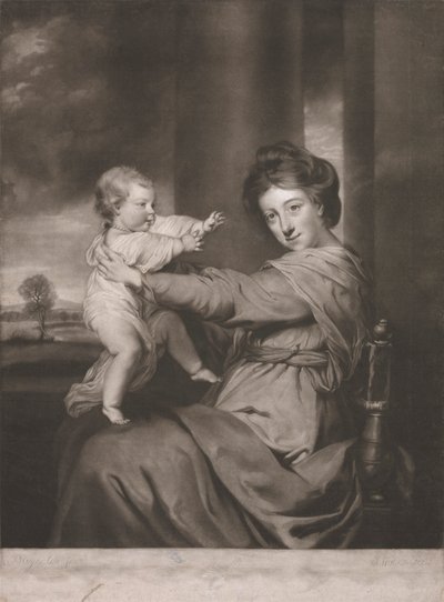 Caroline Duchesse de Marlborough avec Lady Caroline Spencer sa fille - James Watson