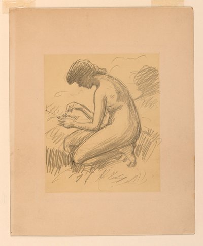 Femme nue accroupie - James Wells Champney