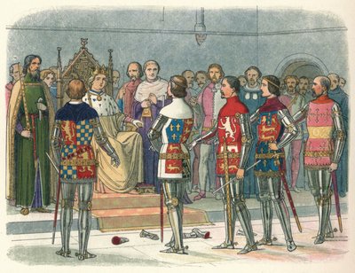Arundel, Gloucester, Nottingham, Derby et Warwick, devant le roi, 1387 - James William Edmund Doyle