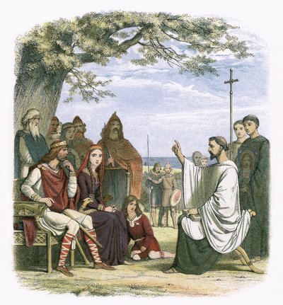 Augustin prêchant devant le roi Ethelbert - James William Edmund Doyle