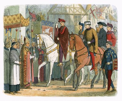 Le roi Charles VI de France et Henri V accueillis par le clergé - James William Edmund Doyle