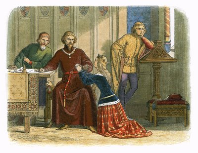 La reine Anne intercède auprès de Gloucester et Arundel pour Sir Simon Burley - James William Edmund Doyle