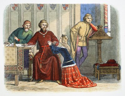 La reine Anne intercède auprès de Gloucester et Arundel pour Sir Simon de Burley - James William Edmund Doyle