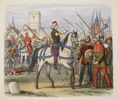 Richard prend le commandement des rebelles lors de la révolte des paysans, de A Chronicle of England BC 55 to AD 1485, pub. Londres - James William Edmund Doyle