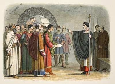 Thomas Becket interdit au comte de Leicester de prononcer une sentence contre lui - James William Edmund Doyle