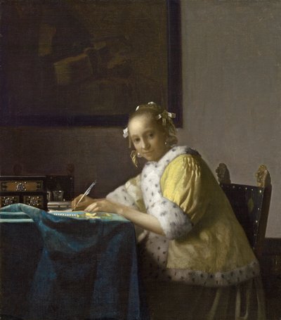 Une dame écrivant, vers 1665 - Johannes Vermeer