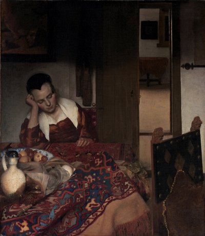 Une fille endormie (détail) - Johannes Vermeer