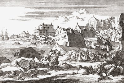 Tremblement de terre de 1692 à Port Royal, Jamaïque. - Jan (after) Luyken
