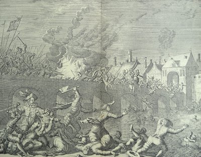 Maastricht, Pays-Bas, est saccagée par le Prince de Parme - Jan (after) Luyken