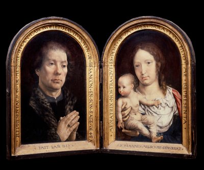 Diptyque Carondelet : à gauche portrait du mécène Jean Carondelet, à droite la Vierge et l