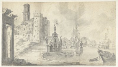 Vue du port dans une ville méditerranéenne - Jan Abrahamsz. Beerstraten
