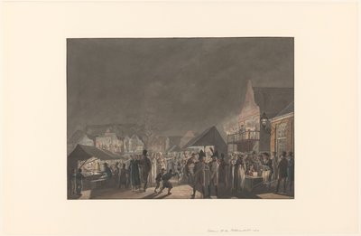 Foire sur le Botermarkt à Amsterdam, 1810 - Jan Anthonie Langendijk Dzn