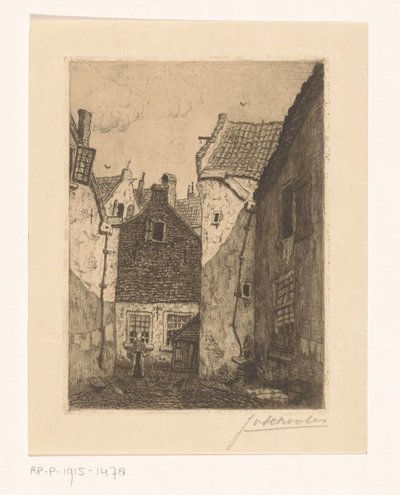 Cour intérieure - Jan Antonius van Schooten (signed by artist)