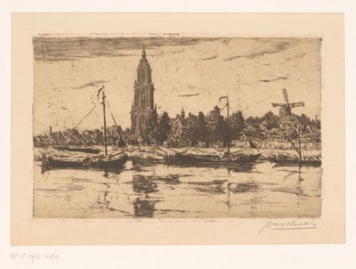 Vue de Rhenen - Jan Antonius van Schooten (signed by artist)