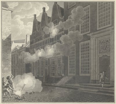 Bombardement de la maison de Lucas van Steveninck, 1787 - Jan Arends (signed by artist)