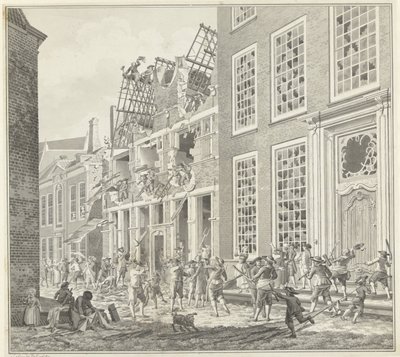Pillage de la maison de Lucas van Steveninck, 1787 - Jan Arends (signed by artist)