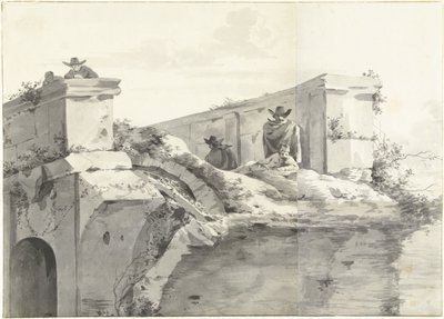 Vue du bord du Ponte Rotto à Rome - Jan Asselijn (copy after)