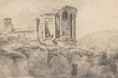 Vue du Temple de Vesta à Tivoli - Jan Asselijn (possibly)