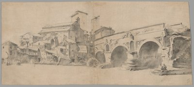 Vue du Ponte Rotto, Rome, avec les moulins à eau - Jan Asselijn