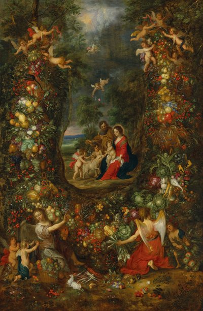 La Sainte Famille entourée d