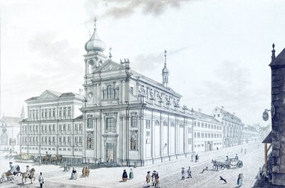 Église des Hiberniens (Franciscains irlandais) et rue Hibernienne (Hybernská), 1781 - Jan Balzer