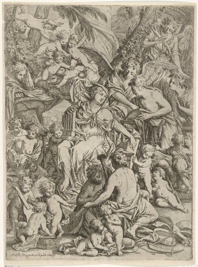 Sainte Cécile avec un orgue à la main - Jan Baptist Herregouts