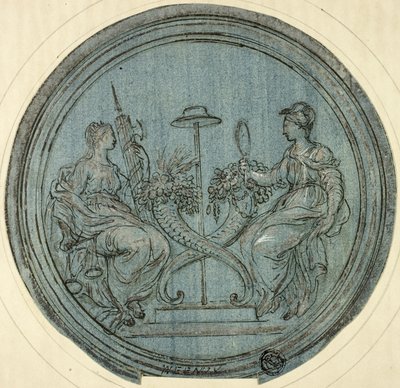 Rondelle avec Justice et Prudence - Jan Baptist Weenix
