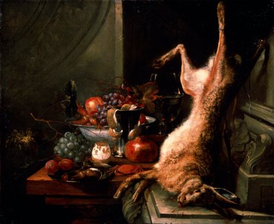 Nature morte avec un lièvre - Jan Baptist van Moerkerke