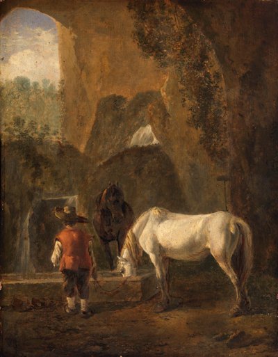 Un cheval buvant - Jan Both