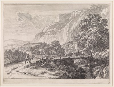 Paysage avec pont de bois près de Sulmona, près de Tivoli - Jan Both