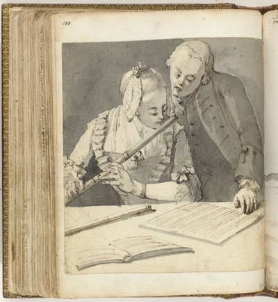 Homme et femme avec flûte traversière - Jan Brandes