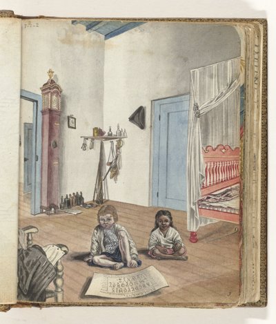 Chambre avec le fils Jantje et Bietja, une fille esclave - Jan Brandes