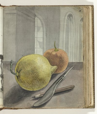 Nature morte avec fruits, couteau et crayon - Jan Brandes