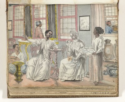 Visite de thé dans une maison européenne à Batavia - Jan Brandes