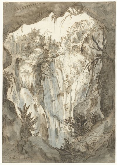 Cascade de Tivoli vue depuis une grotte - Jan Brueghel (I) (attributed to)