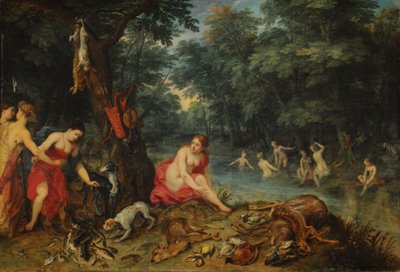 Bain de nymphes (Les nymphes de Diane revenant de la pêche) - Jan Brueghel the Elder