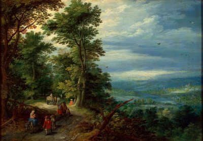 Bord de la forêt La fuite en Égypte - Jan Brueghel the Elder