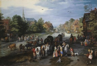 Vue du village de Schelle (rue du village) - Jan Brueghel the Elder