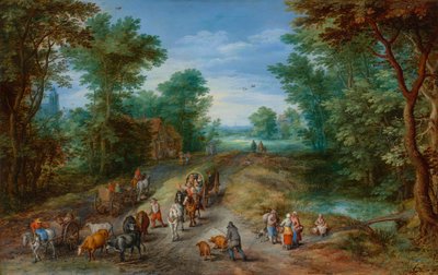 Paysage boisé avec voyageurs - Jan Brueghel the Elder