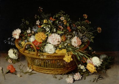 Un panier de fleurs, probablement années 1620 - Jan Brueghel the Younger