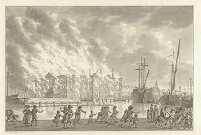 Incendie du magasin maritime national, 1791 - Jan Bulthuis (signed by artist)