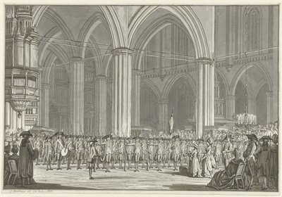 Société Pro Patria dans la Nouvelle Église, 1786 - Jan Bulthuis (signed by artist)