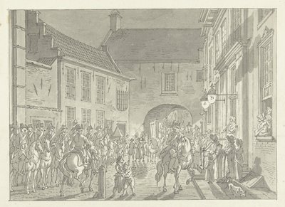 L.P. van de Spiegel amené à la Gevangenpoort, 1795 - Jan Bulthuis