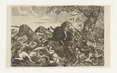 Chasse au sanglier avec des chiens - Jan Cassiers