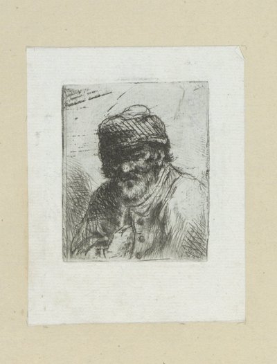 Vieil homme barbu avec bonnet - Jan Chalon