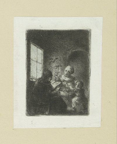 Famille à la fenêtre - Jan Chalon