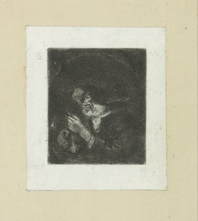 Homme à la lumière de la bougie - Jan Chalon