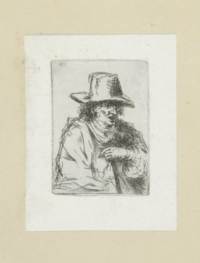 Homme avec un haut-de-forme et une canne - Jan Chalon