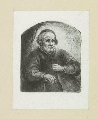 Vieil homme dans un fauteuil - Jan Chalon