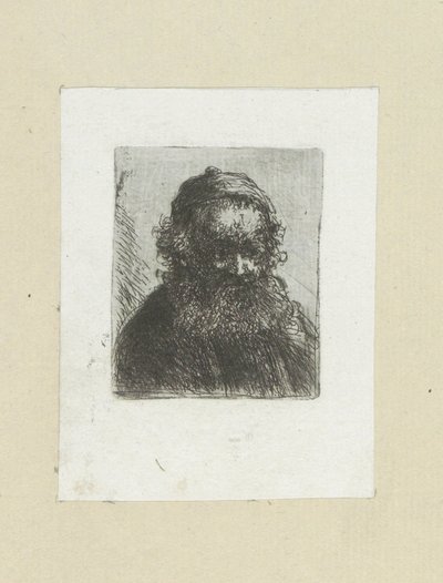 Vieil homme avec barbe et bonnet - Jan Chalon